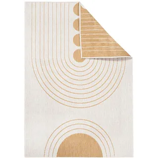 Carpet City Outdoorteppich »DUO RUG 5739« rechteckig 5 mm Höhe Wendeteppich Wetterfest In- , Outdoor, Balkon, Terrasse, Wohnzimmer, gelb