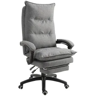 Vinsetto Bürostuhl massage Drehstuhl Massagefunktion Chefsessel höhenverstellbar Grau , Kunststoff , 62x130x70 cm , Büromöbel, Bürostühle, Drehstühle