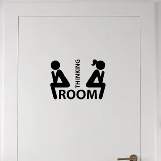 Wandtattoo Thinking Room Toilette, 25 x 35 cm, schwarz