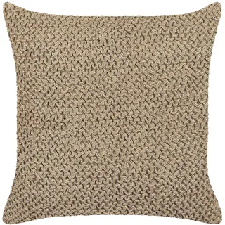 BELIANI Dekokissen Beige Jute und Baumwolle 45 x 45 cm Bezug mit Füllung Reißverschluss Einfarbig Boho Modern Wohnzimmer Schlafzimmer Deko für Bett - Beige