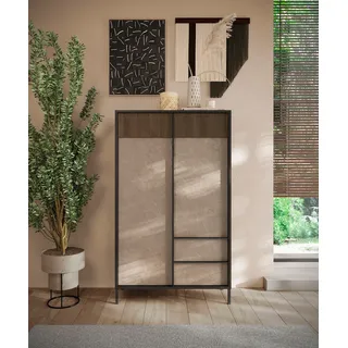 INOSIGN Highboard »Everest Höhe 177 cm, Kommode mit 2 Türen u. 2 Schubkästen« Sideboard, Schrank, Soft/Self Closing, Korpus 22 mm, grau