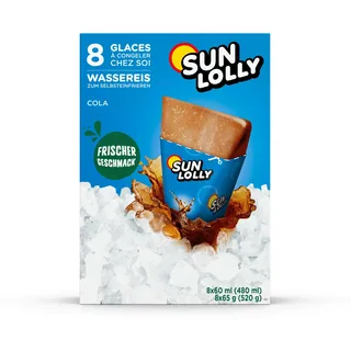 CO-RO A/S Sun Lolly Wassereis zum Selbsteinfrieren mit Colageschmack 8er