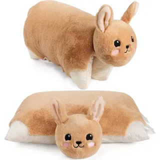 Brubaker Kuscheltierkissen Hase 40 x 30 cm Braun