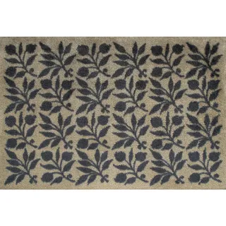 Wash+Dry FUßMATTE Rosehip gold, Grün, Textil, Ranken, rechteckig, 60x85 cm Oeko-Tex® Standard 100, für Fußbodenheizung geeignet, pflegeleicht, Teppiche , Böden, Fuß , Stufenmatten, Fußmatten