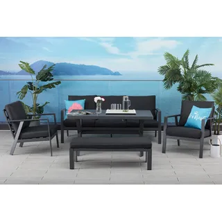 Gardissimo MERIDA Alu Lounge Set Gartenmöbel Sitzgruppe grau