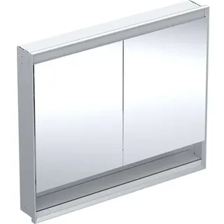 Geberit ONE Spiegelschrank mit ComfortLight, 2 Türen, Unterputzmontage, mit Nische, 105x90x15cm, 505.824.00.1, Farbe: Aluminium eloxiert