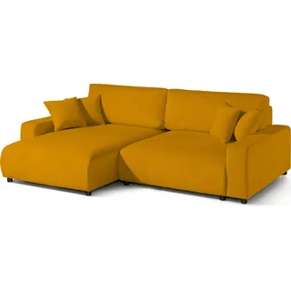 MASSIVMOEBEL24.DE Ecksofa Samt 234x170x78 gelb SOFIA - Gelb