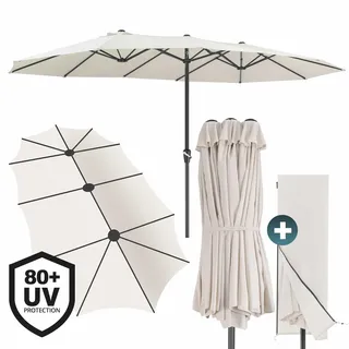 Kingsleeve Schirmhülle für Doppelsonnenschirm Aluminium 460 x 270 cm Creme