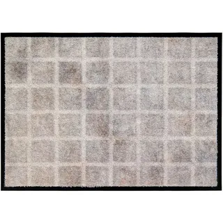 Schöner Wohnen Fußmatte Bellevue, hellgrau - rutschfeste Sauberlaufmatte robust - Fussmatte Haustür - Türmatte waschbar bei 30°C