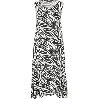 Midikleid BETTY BARCLAY "Stufenkleid weiter Ausschnitt", Damen, Gr. 36, EURO, schwarz (schwarz, weiß), 100% Viskose CV., Kleider Midikleid