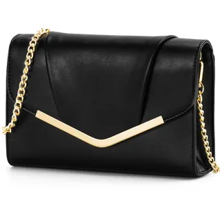 VASCHY Clutch Damen, Mode Handtasche Abendtasche Umhängetasche Brauttasche Schultertasche Elegant Leder Crossbody Bag für Hochzeit Freizeit Party
