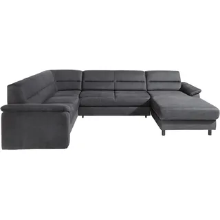 sit&more Wohnlandschaft inklusive Boxspring/Federkern-Polsterung, wahlweise mit Bettfunktion, grau