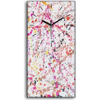 Wandkunst Leinwand Bild Uhr Geräuschlos 30x60 Malerei Abstrakte Kunst Aquarelle - schwarze Hände - Weiß