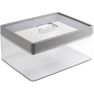 Sunware Sigma Home Vorratsdose 3,3L Transparent Grau – 24x18x11,4cm – luftdicht stapelbar – BPA-frei bruchsicher – Aufbewahrungsbox Vorratsbehälter Küchenorganizer