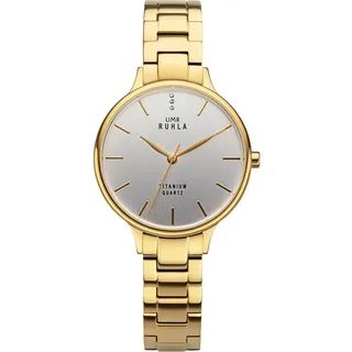 Ruhla Style Uhr für Herren in der Farbe Gold mit Armband aus Titan, Wasserdichtigkeit: 3 bar, Gehäusedurchmesser: 38 mm, RS40472
