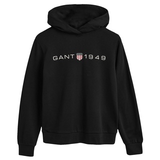 GANT Damen REG Printed Graphic Hoodie Kapuzenpullover, Black, 42