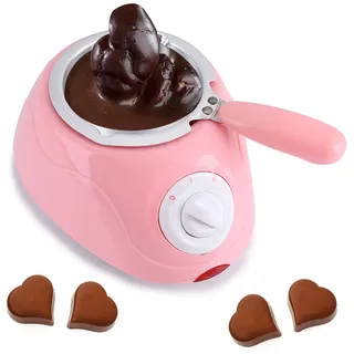 Restokki Schokoladen-Schmelzmaschine Elektrischer Schokoladen-Schmelztopf Schokoladen-Schmelzwerkzeug mit DIY-Formen-Set(Rosa)
