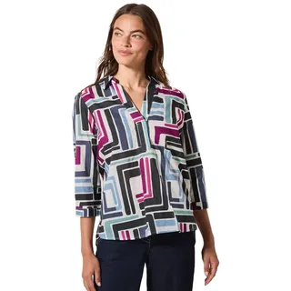 Cecil TOS Multicolor Light Cotton Blouse Light Alabaster White S