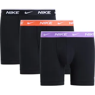 Boxer NIKE UNDERWEAR "BOXER BRIEF 3PK", Herren, Gr. S, 3 Stk., schwarz (schwarz, schwarz, schwarz), Jersey, Obermaterial: 95% Baumwolle, 5% Elasthan, körpernah, Unterhosen Boxer, mit Logo-Elastikbund