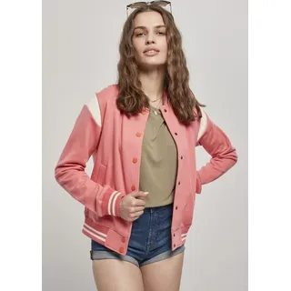 URBAN CLASSICS Inset College Jacke - Pink / White - S