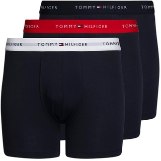 Tommy Hilfiger Herren 3er Pack Boxershorts Trunks Unterwäsche, Blau (Des Sky/White/Primary Red), SM