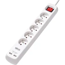 Eaton, Steckdosenleiste, 5-Outlet Power Strip with USB Charging - French Type E Outlets 220-250V 16A 3m Cord (5 x, CEE 7/4, 3 m)