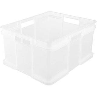 KEEEPER Aufbewahrungswännchen mit Tragegriffen, Euro-Box XXL, Polypropylen, 54 l, Bruno, Transparent