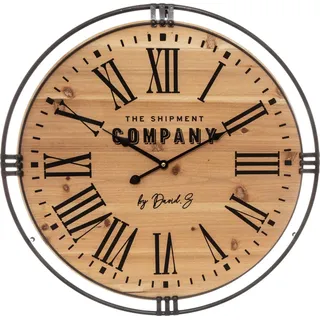Runde Wanduhr, Holz, Ø 58 cm - Atmosphera - Braun