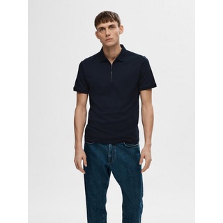 Selected HOMME Poloshirt »SLHFAVE ZIP SS POLO NOOS«, weiß