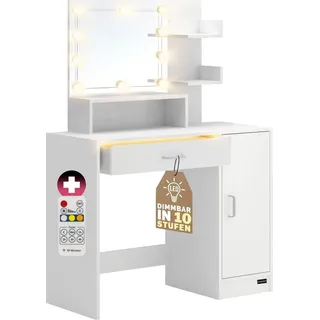 CASARIA Schminktisch Jocelyn Weiß 140x90x40cm LED