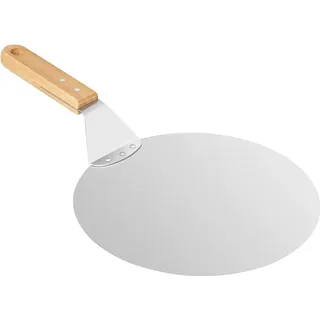 Pizzaschieber Edelstahl Pizzaschaufel mit Holzgriff 10 Zoll - Hochwertiges Metall-Tablett für hausgemachte Pizzen, Kuchen, Brot