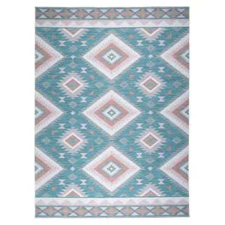 Outdoor Teppich Boho - Vedra Aztec Blau - Blau