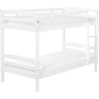 Beliani Hochbett Regat 90 x 200 cm Kiefer geölt weiß