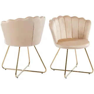 SalesFever Polsterstuhl »Komfortabler Stuhl 2er-Set | beige , Maße cm B: 69,5 H: 85