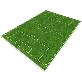 TYKTZXY Fussball Teppich FußBall, Funs Home Decor Spielmatte füR Jugendzimmer Jungen MäDchen Sport Theme Room Green 120×160cm