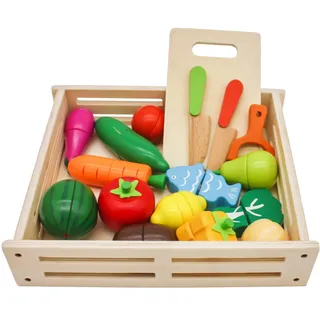 Mamabrum MAM15 KinderküChe: Schneideset mit Obst & Gemüse inkl. Aufbewahrungsbox