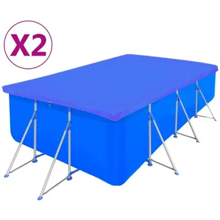 The Living Store Poolabdeckungen 2 Stk. PE Rechteckig 90 g/m2 540x270 cm - Blau
