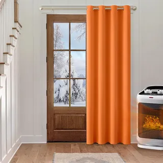 MIULEE Verdunklungsvorhang Orange Blickdichte Vorhänge mit Ösen Thermovorhang Hitzeschutz Türvorhang 1 Stück H 245 x B 140 cm Tür Gardinen Abdunkelnde Wohnzimmer Schlafzimmer Blackout Curtain