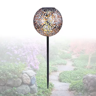 Solarleuchte Garten für Außen Deko - Gartendeko Kugel Solarlampe - Gartenlampen Solar LED mit Erdspieß - Gartenlampe Höhe 54 cm - Durchmesser 18,5 cm