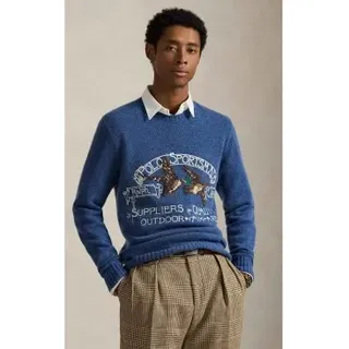 Polo Ralph Lauren für Herren. 710P03175001 Sportliches blaues Poloshirt (M), Lässig, Wolle, Klassisch