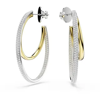 Swarovski Hyperbola Creolen-Ohrringe mittelgroß rund Metall weiß 4,6 x 0,8 cm Kristall Kristall