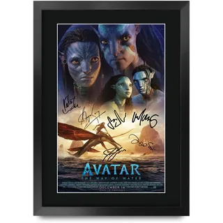 HWC Trading FR A3 Avatar 2 Way of the Water Geschenke Geduckter Poster Signiertes Autogramm Foto für Fans von Film Memorabilien - A3 Gerahmt