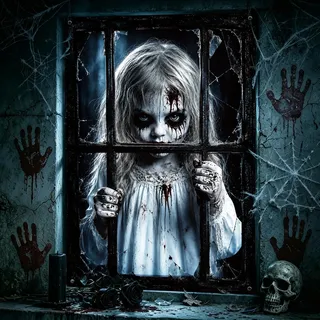 Halloween Deko Fensterbilder Gruselig Outdoor Innen Halloween Dekoration | 120 x 80cm Halloween Deko Party Zubehör, Halloween Fensterdeko Türdeko für Tür, Fenster, Wand, Garten und Party