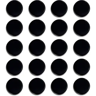 Qualsen Magnete für Magnettafel, 20 Stück Schwarz Kühlschrankmagnete, Stark Magnete Kühlschrank Tafel Magneten Kleine Mini Magneten Bunt Rund für Whiteboard Pinnwand Kühlschrank