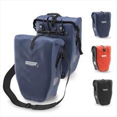 ACROPAQ - Große Fahrradtasche für Gepäckträger - 100% wasserdicht, 25 Liter Volumen, Mit Schultergurt und Tragegriff - Satteltasche, Gepäckträger Tasche, Tasche für Gepäckträger - Dunkelblau