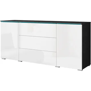 Home Affaire VERA 150 x 67,9 x 39,5 cm schwarz-weiß (matera anthrazit, weiß hochglanz)