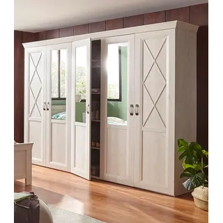 Forte Drehtürenschrank Kashmir 255 x 221 x 63 cm Weiß
