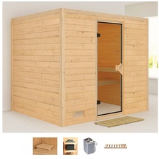 Bild von Sauna »Soraja«, (Set), 9-kW-Ofen mit integrierter Steuerung, beige