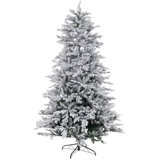 BigBuy Christmas Weihnachtsbaum, Weiß, Grün, PVC, Metall, Polyethylen, verschneit, 210 cm