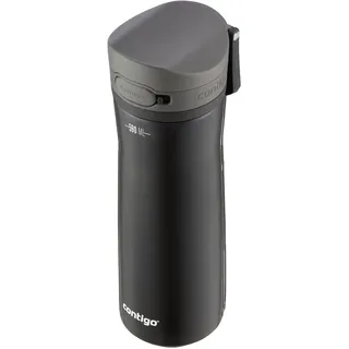 Contigo Jackson Chill Thermo-Trinkflasche | 590ml große BPA-freie Edelstahl Wasserflasche | auslaufsicherer Deckel | kühlt Getränke bis zu 12 Stunden | Lakritz, Schwarz